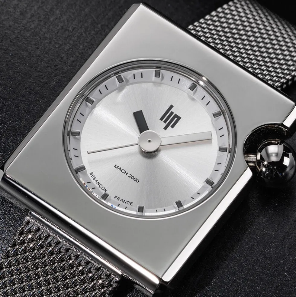 Montre Lip Mach 2000 Mini Square Argenté