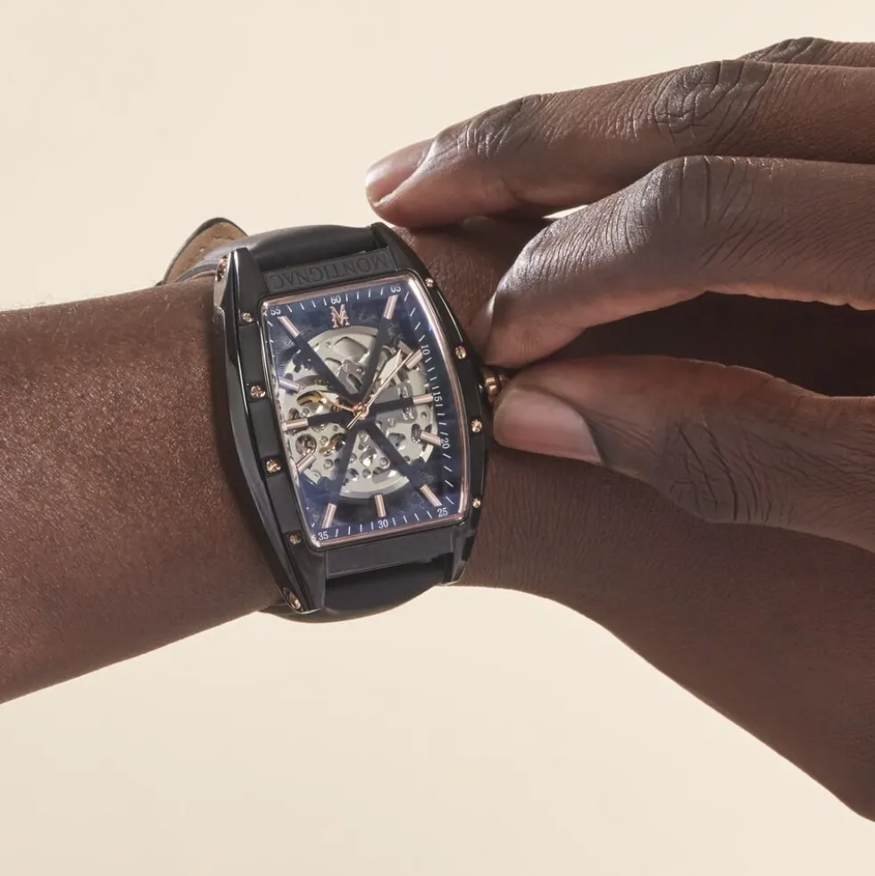 Montre Montignac Tonneau Automatiquev Noir