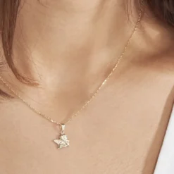 Pendentif Abelone Ange Penseur Or Jaune