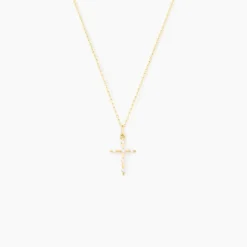 Pendentif Ageda Croix Or Jaune Oxyde De Zirconium