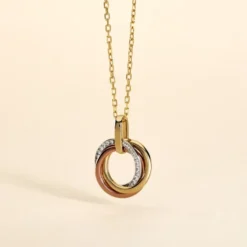 Pendentif Amaiur Or Tricolore Oxydes De Zirconium