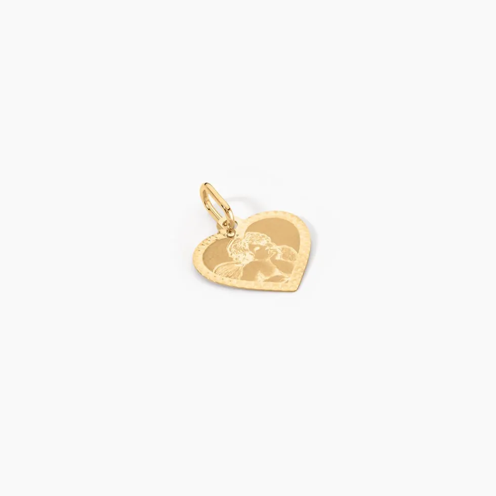 Pendentif Ange Coeur Or Jaune