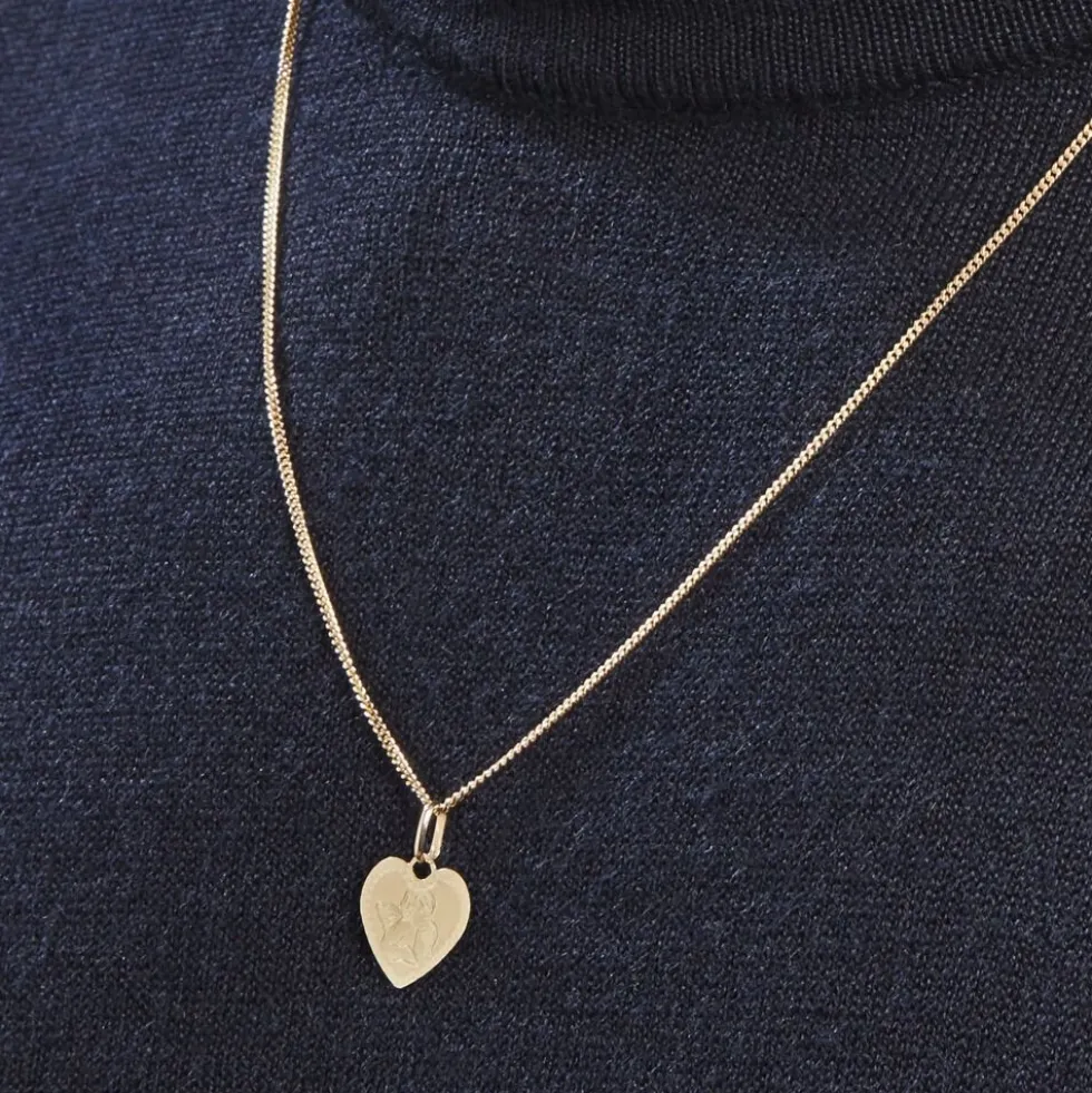 Pendentif Ange Coeur Or Jaune