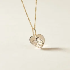 Pendentif Ange Coeur Or Jaune