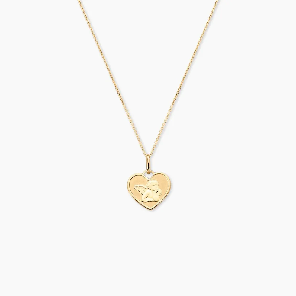 Pendentif Ange Coeur Or Jaune