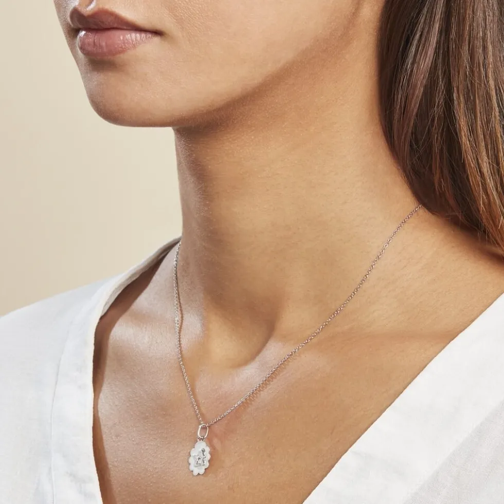 Pendentif Ange Nuage Or Blanc