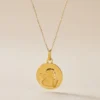 Pendentif Ange Rond Effet Diamante Or Jaune