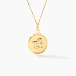Pendentif Ange Rond Or Jaune