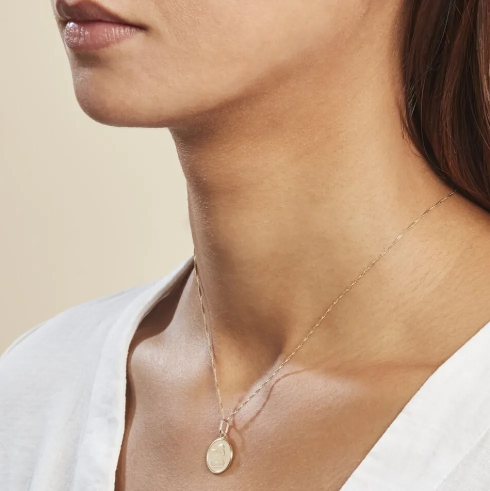 Pendentif Ange Rond Or Jaune