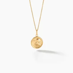 Pendentif Ange Rond Sable Or Jaune