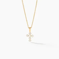 Pendentif Canice Croix Or Jaune Oxyde De Zirconium