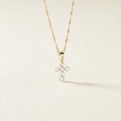 Pendentif Canice Croix Or Jaune Oxyde De Zirconium