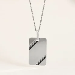 Pendentif Ceren Argent Blanc