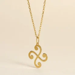 Pendentif Cobeia Croix Basque Or Jaune