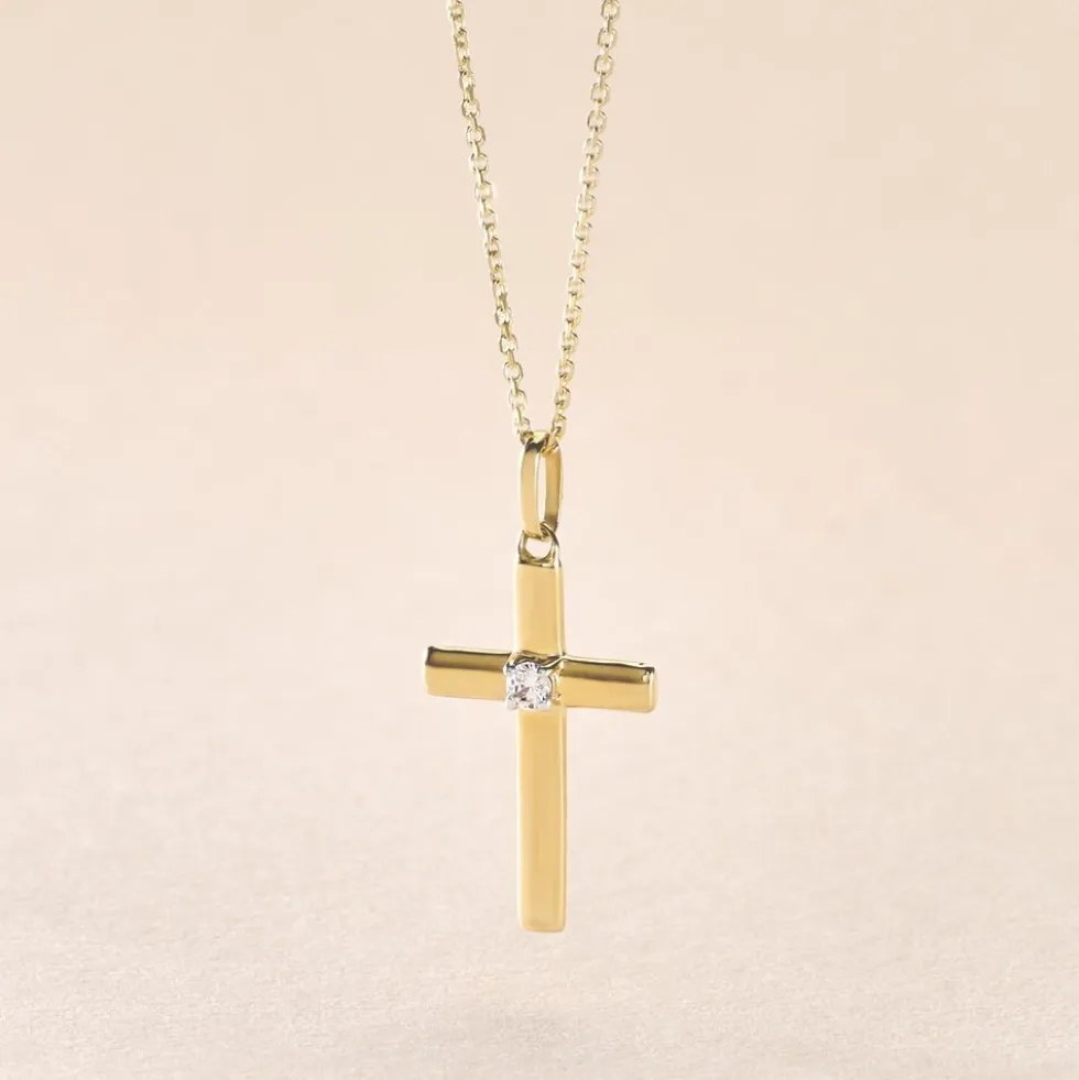 Pendentif Cornell Or Jaune Oxyde De Zirconium