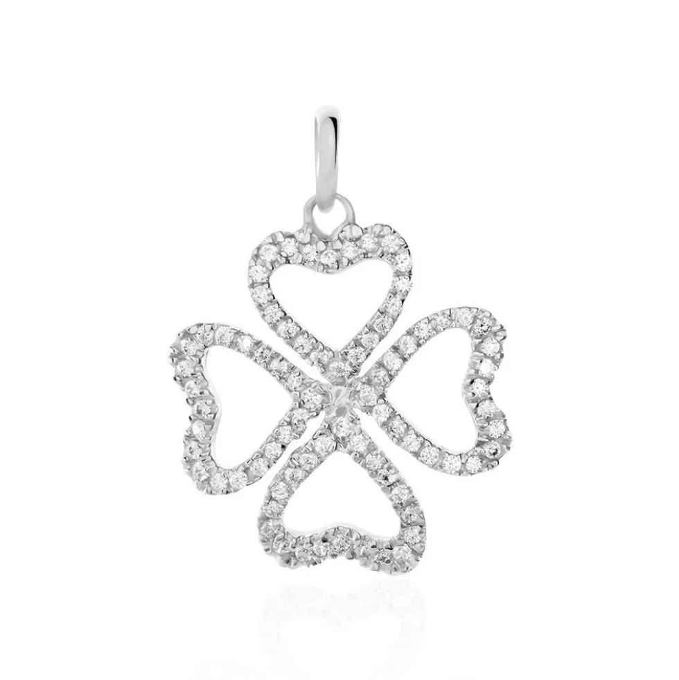 Pendentif Daiki Or Blanc Oxyde De Zirconium