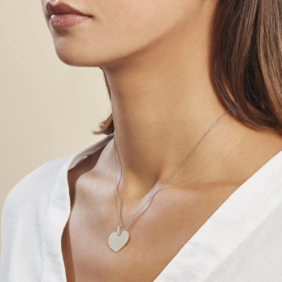 Pendentif Eba Argent Blanc