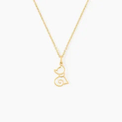 Pendentif Egee Chat Or Jaune