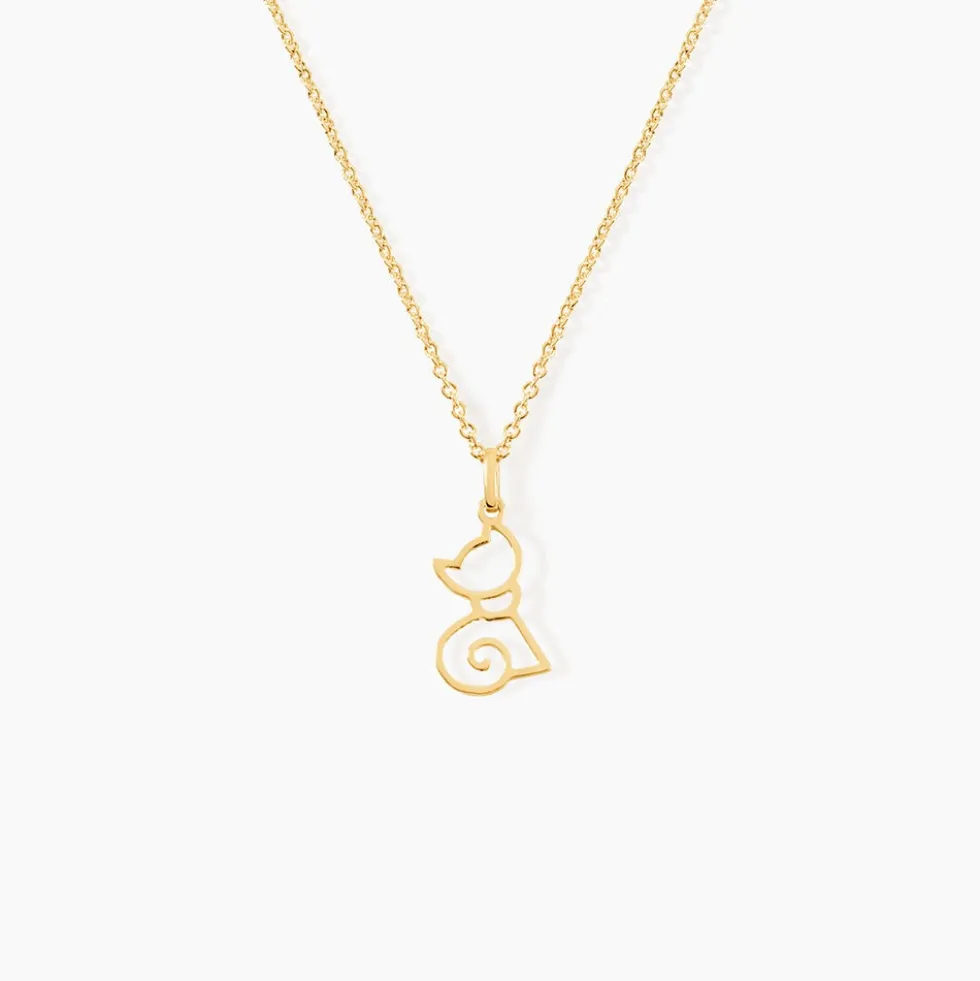 Pendentif Egee Chat Or Jaune