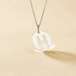 Pendentif Elio H Argent Blanc
