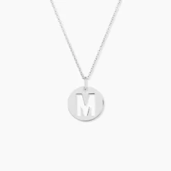 Pendentif Elio M Argent Blanc
