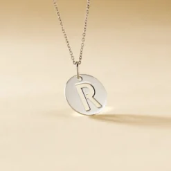 Pendentif Elio R Argent Blanc