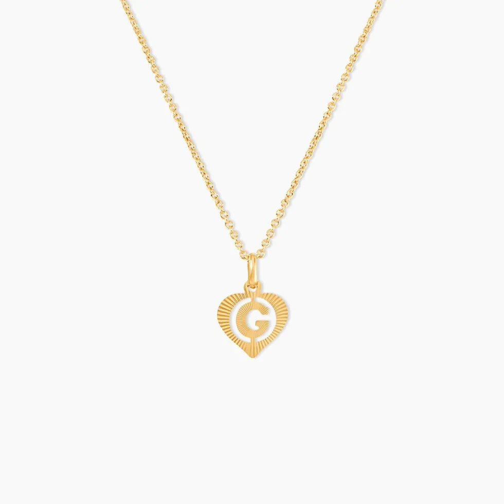 Pendentif Eudocie Coeur Lettre Or Jaune