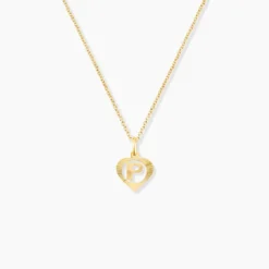 Pendentif Eudocie Coeur Lettre Or Jaune