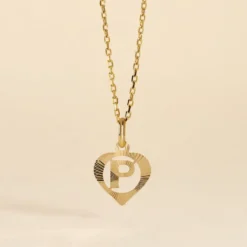 Pendentif Eudocie Coeur Lettre Or Jaune