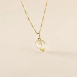 Pendentif Eudocie Coeur Lettre Or Jaune