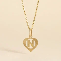 Pendentif Eudocie Coeur Lettre Or Jaune