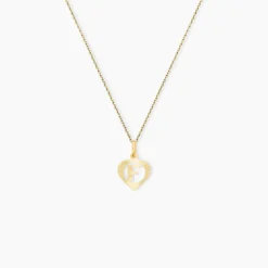Pendentif Eudocie Coeur Lettre Or Jaune