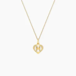 Pendentif Eudocie Coeur Lettre Or Jaune