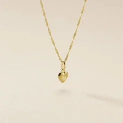 Pendentif Eudocie Coeur Mat Et Brillant Or Jaune
