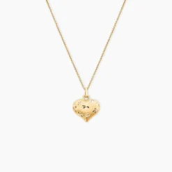 Pendentif Eudocie Coeur Mat Et Brillant Or Jaune