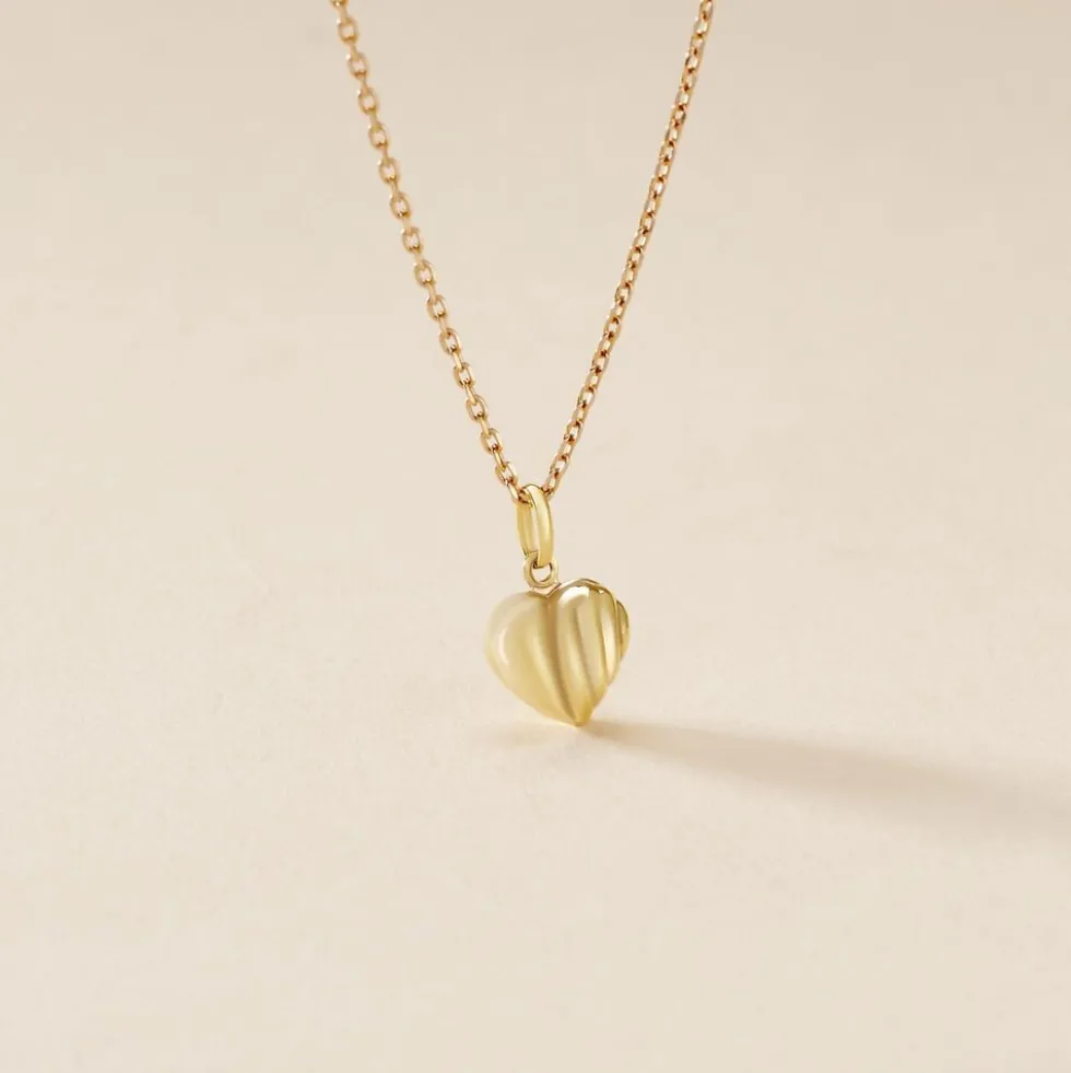 Pendentif Eudocie Coeur Stri Or Jaune