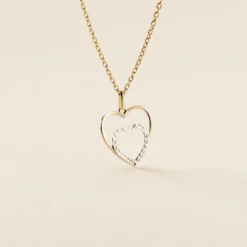 Pendentif Eudocie Double Coeurs Or Bicolore