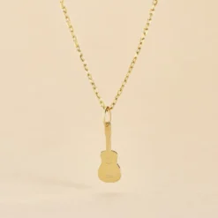 Pendentif Fatema Musique Guitare Or Jaune