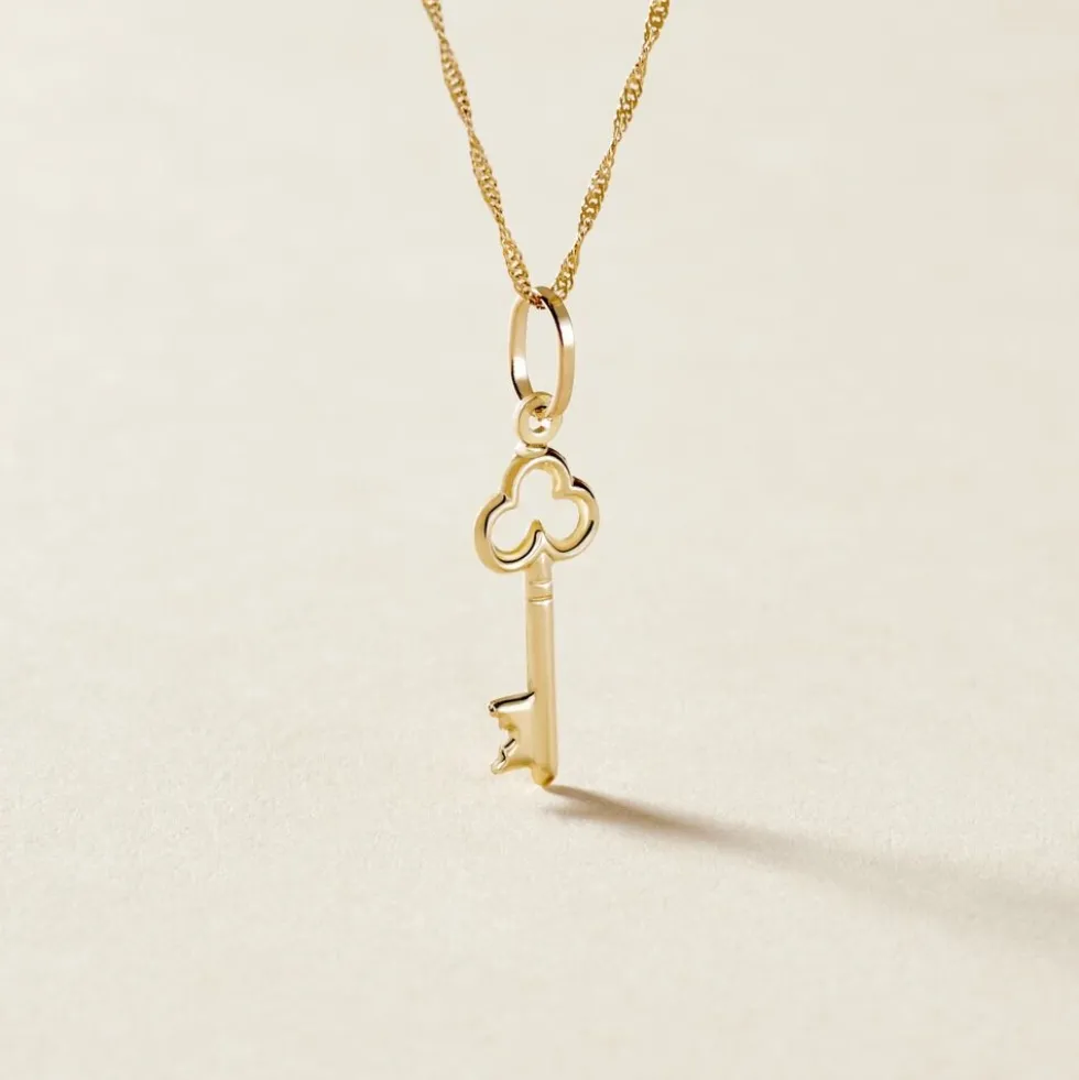 Pendentif Fatilia Clef Coeur Or Jaune