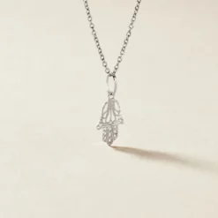 Pendentif Fatima Or Blanc
