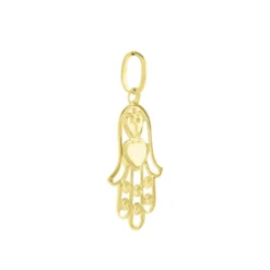 Pendentif Fatima Or Jaune Oxyde De Zirconium