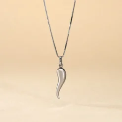 Pendentif Felicette Corne Abondance Or Blanc