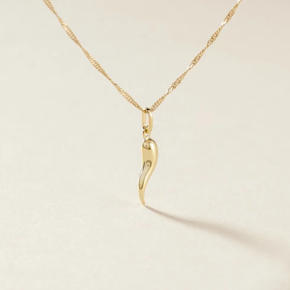 Pendentif Felicette Corne Abondance Or Jaune