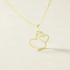 Pendentif Glady Coeurs Diamantes Or Jaune