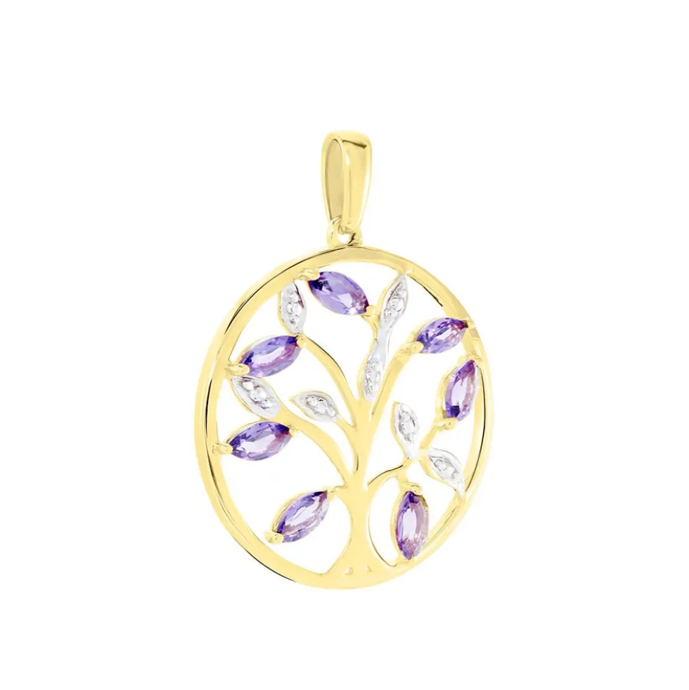 Pendentif Godoleine Or Jaune Amethyste Violet
