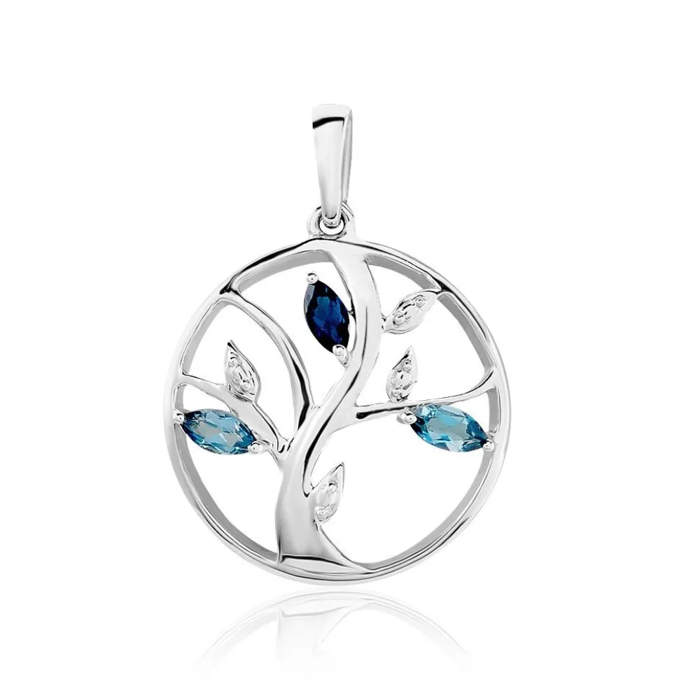 Pendentif Godolieba Or Blanc Topaze