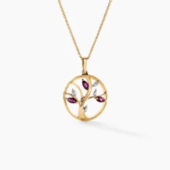 Pendentif Godolieba Or Jaune Rhodolite