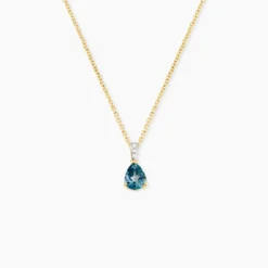 Pendentif Gorgel Or Jaune Topaze Oxyde De Zirconium
