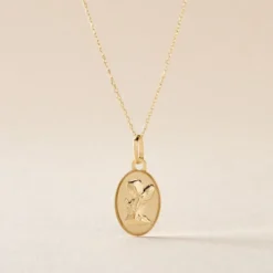 Pendentif Hadia Ange Ovale Or Jaune