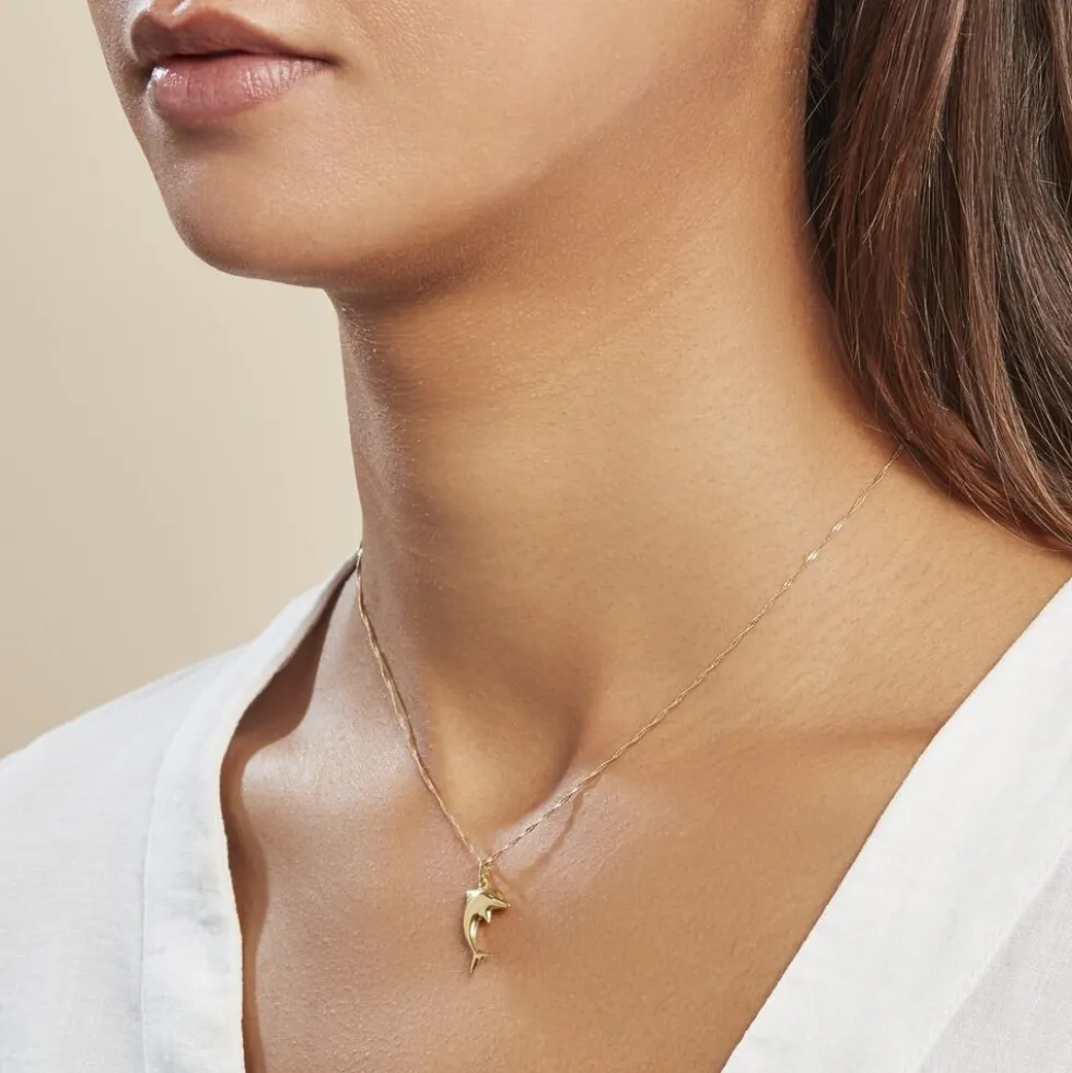 Pendentif Haizia Dauphin Or Jaune